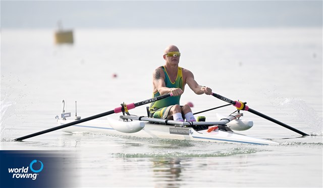Erik Horrie, PR1 Mens Single Sculls, Australia, 2025 World Rowing Cup Varese - Varese, Italy / Detlev Seyb / MyRowingPhoto.com