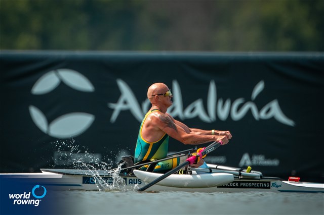 Erik Horrie, PR1 Mens Single Sculls, Australia, 2025 World Rowing Cup Varese - Varese, Italy / World Rowing / Benedict Tufnell