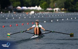 Viktorija Senkute, Women's Single Sculls, Lithuania, 2025 World Rowing Cup Lucerne, Lucerne, Switzerland / © Detlev Seyb / MyRowingPhoto.com