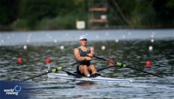 Yauheni Zalaty, Men's Single Sculls, Individual Neutral Athlete, 2025 World Rowing Cup Lucerne, Lucerne, Switzerland / © Detlev Seyb / MyRowingPhoto.com