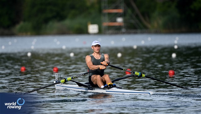 Yauheni Zalaty, Men's Single Sculls, Individual Neutral Athlete, 2025 World Rowing Cup Lucerne, Lucerne, Switzerland / © Detlev Seyb / MyRowingPhoto.com