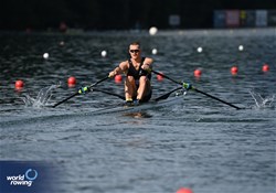 Logan Ullrich, Men's Single Sculls, New Zealand, 2025 World Rowing Cup Lucerne, Lucerne, Switzerland / © Detlev Seyb / MyRowingPhoto.com