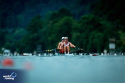 Jakub Wozniak (b), Konrad Domanski (s), Men's Double Sculls, Poland, 2025 World Rowing Cup Lucerne, Lucerne, Switzerland / © World Rowing / Benedict Tufnell