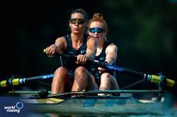 Eleanor Brinkhoff (b), Megan Slabbert (s), Women's Pair, Great Britain, 2025 World Rowing Cup Lucerne, Lucerne, Switzerland / © World Rowing / Benedict Tufnell