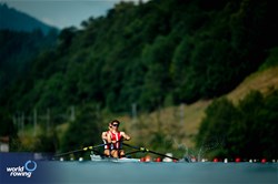 Christian Soendergaard (b), Kaare Mortensen (s), Men's Pair, Denmark, 2025 World Rowing Cup Lucerne, Lucerne, Switzerland / © World Rowing / Benedict Tufnell