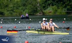Johanna Debus (b), Charlotte Burgdorf (s), Women's Double Sculls, Germany, 2025 World Rowing Cup Lucerne, Lucerne, Switzerland / © Detlev Seyb / MyRowingPhoto.com