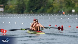 Salome Ulrich (b), Fabienne Schweizer (s), Women's Double Sculls, Switzerland, 2025 World Rowing Cup Lucerne, Lucerne, Switzerland / © Detlev Seyb / MyRowingPhoto.com