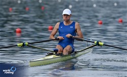 Kasper Hirvilampi, Lightweight Men's Single Sculls, Finland, 2025 World Rowing Cup Lucerne, Lucerne, Switzerland / © Detlev Seyb / MyRowingPhoto.com