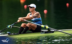 Felipe Kluver Ferreira, Lightweight Men's Single Sculls, Uruguay, 2025 World Rowing Cup Lucerne, Lucerne, Switzerland / © Detlev Seyb / MyRowingPhoto.com