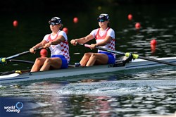 Ivana Jurkovic (b), Josipa Jurkovic (s), Women's Pair, Croatia, 2025 World Rowing Cup Lucerne, Lucerne, Switzerland / © Detlev Seyb / MyRowingPhoto.com