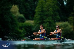 Martin Mackovic (b), Nikolaj Pimenov (s), Men's Double Sculls, Serbia, 2025 World Rowing Cup Lucerne, Lucerne, Switzerland / © World Rowing / Benedict Tufnell