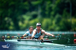 Sadhbh Ni Laoghaire (b), Tiarnan O'Donnell (s), PR3 Mixed Double Sculls, Ireland, 2025 World Rowing Cup Lucerne, Lucerne, Switzerland / © World Rowing / Benedict Tufnell
