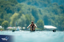 Logan Ullrich, Men's Single Sculls, New Zealand, 2025 World Rowing Cup Lucerne, Lucerne, Switzerland / © World Rowing / Benedict Tufnell