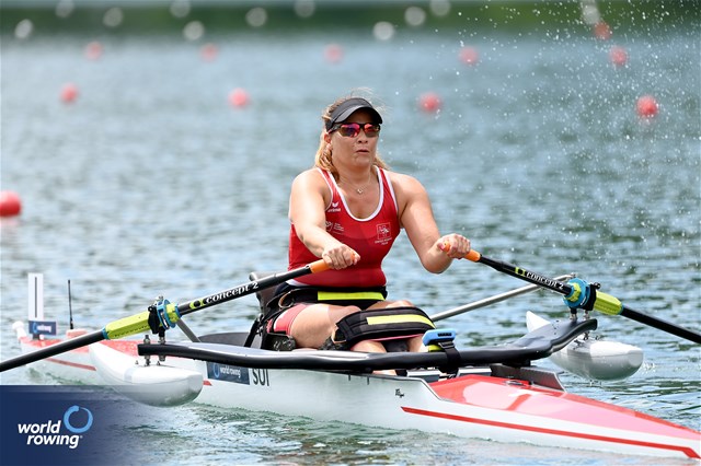 Claire Ghiringhelli, PR1 Womens Single Sculls, Switzerland, 2025 World Rowing Cup Lucerne, Lucerne, Switzerland / © Detlev Seyb / MyRowingPhoto.com
