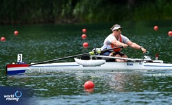 Eva Mol, PR1 Womens Single Sculls, Netherlands, 2025 World Rowing Cup Lucerne, Lucerne, Switzerland / © Detlev Seyb / MyRowingPhoto.com