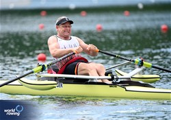 Marcus Klemp, PR1 Mens Single Sculls, Germany, 2025 World Rowing Cup Lucerne, Lucerne, Switzerland / © Detlev Seyb / MyRowingPhoto.com