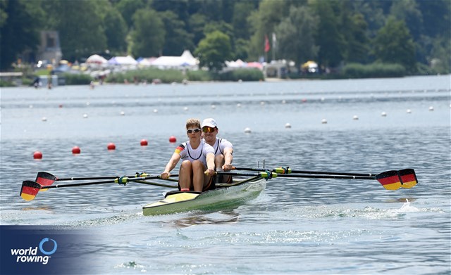 Valentin Luz (b), Kathrin Marchand (s), PR3 Mixed Double Sculls, Germany, 2025 World Rowing Cup Lucerne, Lucerne, Switzerland / © Detlev Seyb / MyRowingPhoto.com
