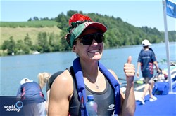 Kenia Lechuga Alanis, Lightweight Women's Single Sculls, Mexico, Gold, 2025 World Rowing Cup Lucerne, Lucerne, Switzerland / © Detlev Seyb / MyRowingPhoto.com