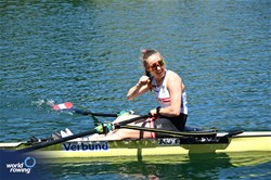 Lara Tiefenthaler, Lightweight Women's Single Sculls, Austria, 2025 World Rowing Cup Lucerne, Lucerne, Switzerland / © Detlev Seyb / MyRowingPhoto.com
