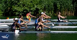Vwaire Obukohwo (b), Cameron Nyland (s), Women's Double Sculls, Great Britain, 2025 World Rowing Cup Lucerne, Lucerne, Switzerland / © Detlev Seyb / MyRowingPhoto.com