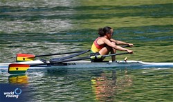 Natalie Weber, Lightweight Women's Single Sculls, Ghana, 2025 World Rowing Cup Lucerne, Lucerne, Switzerland / © Detlev Seyb / MyRowingPhoto.com
