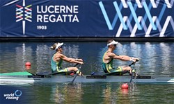 Lisa Greissl (b), Sam Stunell (s), PR3 Mixed Double Sculls, Australia, 2025 World Rowing Cup Lucerne, Lucerne, Switzerland / © Detlev Seyb / MyRowingPhoto.com
