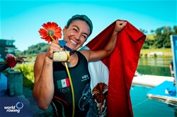 Kenia Lechuga Alanis, Lightweight Women's Single Sculls, Mexico, Gold, 2025 World Rowing Cup Lucerne, Lucerne, Switzerland / © World Rowing / Benedict Tufnell