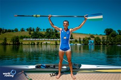 Shakhzod Nurmatov, Lightweight Men's Single Sculls, Uzbekistan, Bronze, 2025 World Rowing Cup Lucerne, Lucerne, Switzerland / © World Rowing / Benedict Tufnell