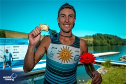 Felipe Kluver Ferreira, Lightweight Men's Single Sculls, Uruguay, Gold, 2025 World Rowing Cup Lucerne, Lucerne, Switzerland / &#169; World Rowing / Benedict Tufnell