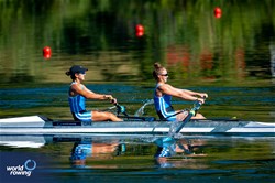 Dimitra Kontou (b), Christina Bourmpou (s), Women's Pair, Greece, 2025 World Rowing Cup Lucerne, Lucerne, Switzerland / © World Rowing / Benedict Tufnell
