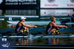 Sarah Mckay (b), Lola Anderson (s), Women's Double Sculls, Great Britain, 2025 World Rowing Cup Lucerne, Lucerne, Switzerland / © World Rowing / Benedict Tufnell