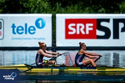 Eleanor Brinkhoff (b), Megan Slabbert (s), Women's Pair, Great Britain, 2025 World Rowing Cup Lucerne, Lucerne, Switzerland / © World Rowing / Benedict Tufnell