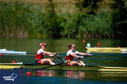 Lisa Loetscher (b), Celia Dupre (s), Women's Pair, Switzerland, 2025 World Rowing Cup Lucerne, Lucerne, Switzerland / © World Rowing / Benedict Tufnell