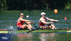 Jonah Plock (b), Patrick Brunner (s), Men's Pair, Switzerland, 2025 World Rowing Cup Lucerne, Lucerne, Switzerland / © Detlev Seyb / MyRowingPhoto.com