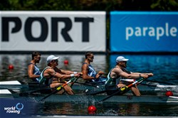 Fintan Mc Carthy (b), Konan Pazzaia (s), Men's Double Sculls, Ireland, 2025 World Rowing Cup Lucerne, Lucerne, Switzerland / © World Rowing / Benedict Tufnell