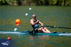 Logan Ullrich, Men's Single Sculls, New Zealand, 2025 World Rowing Cup Lucerne, Lucerne, Switzerland / © World Rowing / Benedict Tufnell