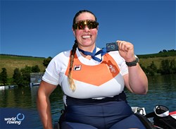 Eva Mol, PR1 Womens Single Sculls, Netherlands, Silver, 2025 World Rowing Cup Lucerne, Lucerne, Switzerland / © Detlev Seyb / MyRowingPhoto.com