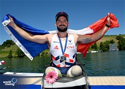 Alexis Sanchez, PR1 Mens Single Sculls, France, Silver, 2025 World Rowing Cup Lucerne, Lucerne, Switzerland / © Detlev Seyb / MyRowingPhoto.com