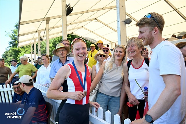 Frida Sanggaard Nielsen, Women's Single Sculls, Denmark, Bronze, 2025 World Rowing Cup Lucerne, Lucerne, Switzerland / © Detlev Seyb / MyRowingPhoto.com