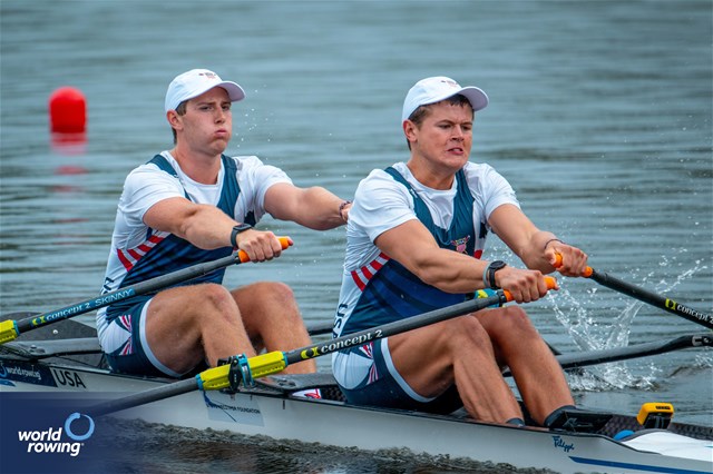 Matthew Kennedy (b), Ryan Miller (s), Under 23 Men's Double Sculls, United States of America, 2025 World Rowing Under 23 Championships, Poznan, Poland / © World Rowing / Benedict Tufnell