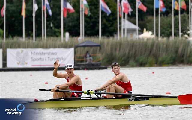 Seric Critchley (b), Nicolas Chambers (s), Under 23 Men's Pair, Switzerland, 2025 World Rowing Under 23 Championships, Poznan, Poland / © Detlev Seyb / MyRowingPhoto.com