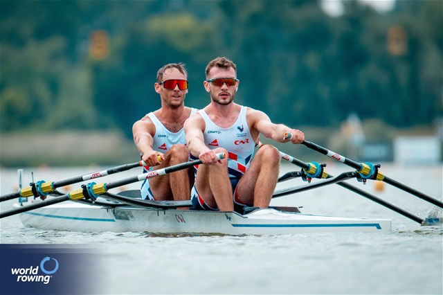 Hugo Roch (b), Martin Bauer (s), Under 23 Men's Double Sculls, France, 2025 World Rowing Under 23 Championships, Poznan, Poland / © World Rowing / Benedict Tufnell