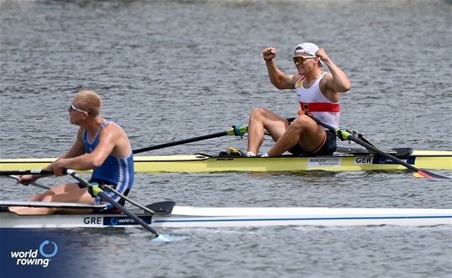 Oliver Holtz, Under 23 Men's Single Sculls, Germany, 2025 World Rowing Under 23 Championships, Poznan, Poland / © Detlev Seyb / MyRowingPhoto.com