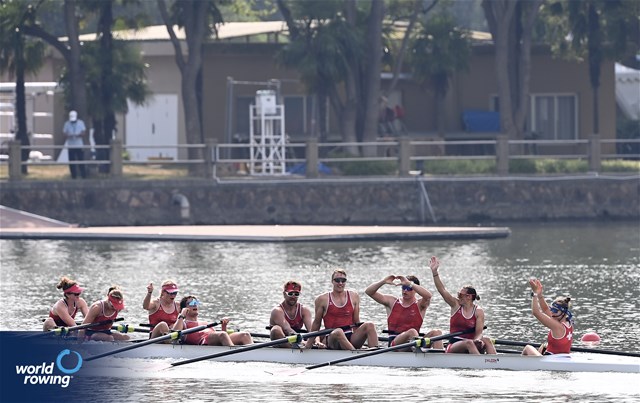 Nina Wettstein (b), Salome Ulrich, Lisa Loetscher, Patrick Brunner, Jonah Plock, Kai Schaetzle, Maurin Lange, Fabienne Schweizer (s), Olivia Nacht (c), Mixed Eight, Switzerland, 2025 World Rowing Championships, Shanghai, China / © Detlev Seyb / MyRowingPhoto.com
